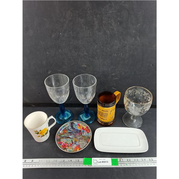 Eaton Home Plastic Goblets, Wall Drug Beerstein, Bone China Mug, Misc