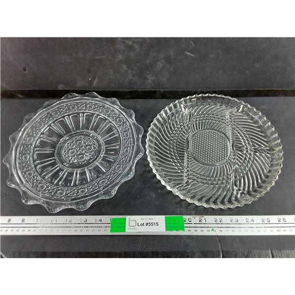 Glass Dining Plate & Serving Divided Plate
