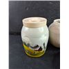 Image 2 : (2) Ceramic Handmade Vases, Metal Serving Plate