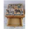 Image 4 : Vintage Sewing Box 10" x 10" x 5", Wooden Bird House