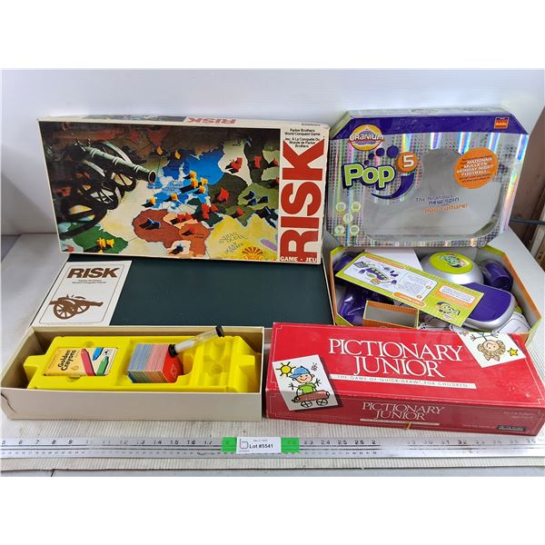 Trivia Games - Risk, Cranium Pop 5, Pictionary Junior - As Is