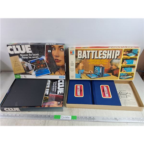 Clue Discover The Secrets Game, Mb Games Battleship Game - As Is