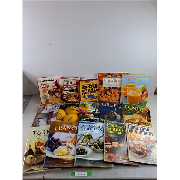 Assorted Cookbooks - Slow Cooker, Good Food on a Budget, Hot & Spicy