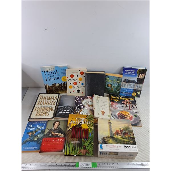 1000 pc Puzzle - As Is, Assorted Books - Terry Pratchett, Hugh Rowland, Thomas Harris