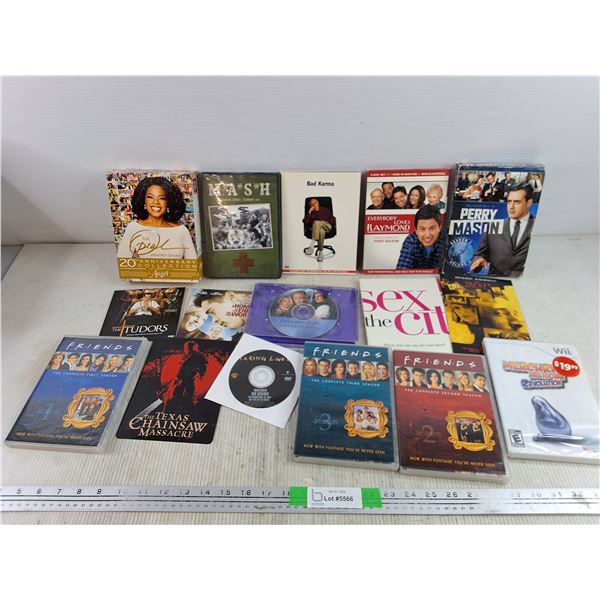 Assorted DVD Movies, The Texas Chainsaw Massacre Sign, Wii Mercury Meltdown Game