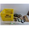 Image 1 : Assorted Painted Rocks & Milk Crate 11" x 13" x 11" - PICK UP