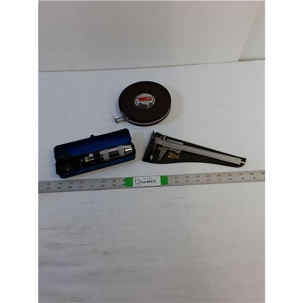 Impact Driver 1/2"  - Vernier Caliper - Lufkin 100' Tape Measure - As Is