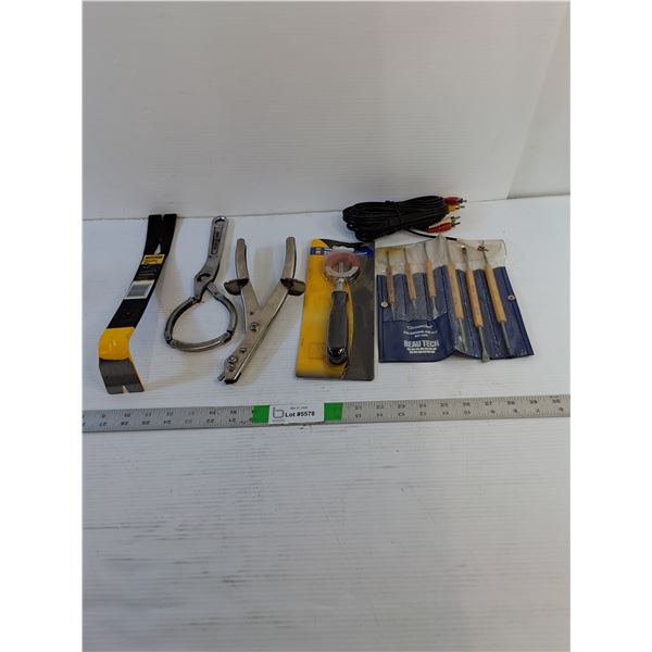 Assorted  - Pry Bar, Oil Filter Wrench, Nibbler, Soldering Aid Kit,  Punch Holder