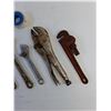 Image 3 : Assorted  - Tools  - Crescent Wrenches,  Vise Grip, Pipe Wrench, Misc.