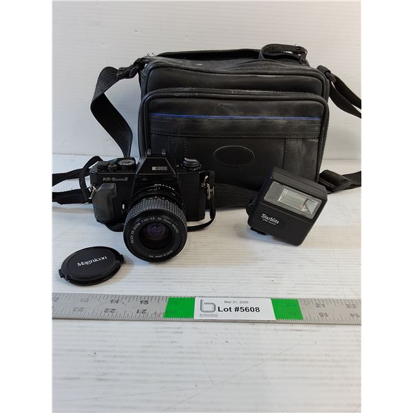 Ricoh Camera - Flash & Bag - As Is