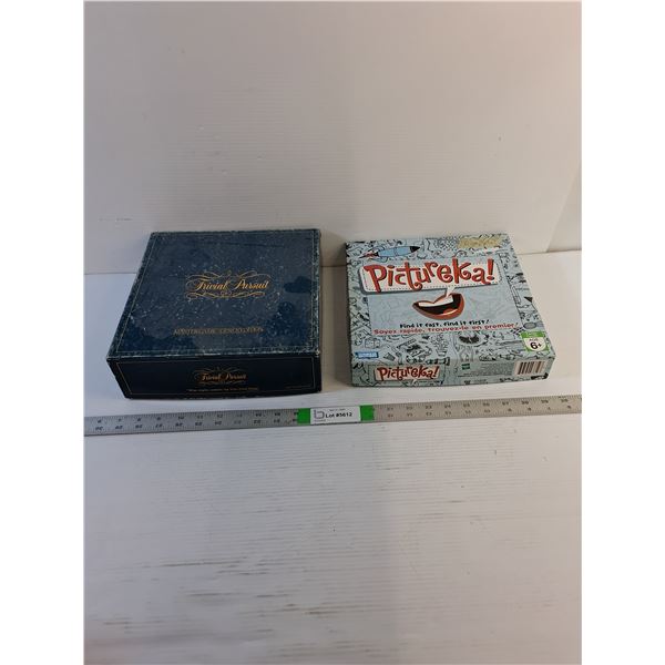 (2) Board Games (1) Pictureka (1) Trivial Pursuit  -  As Is