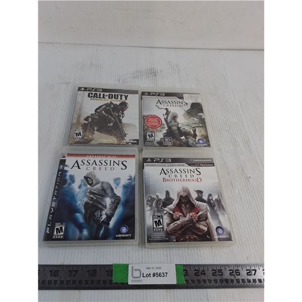 (4) PlayStation 3 &  Games- Call of Duty, Assassins Creed