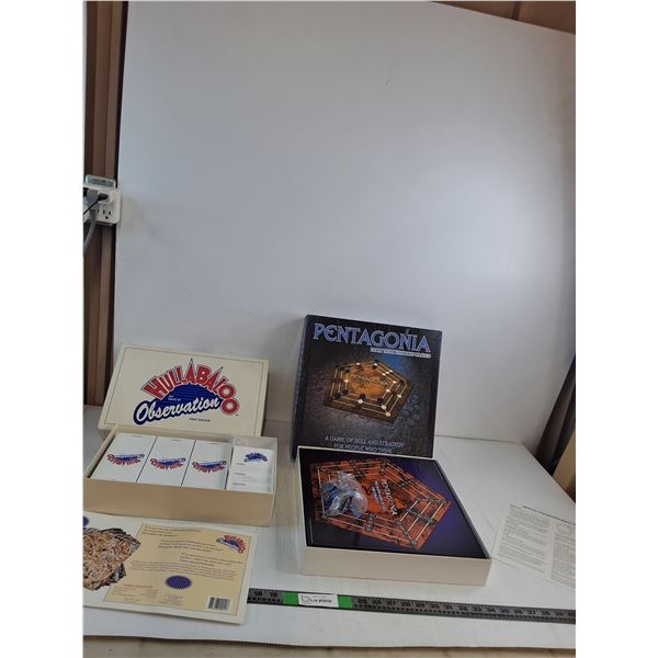 (2) Board Games- Hullabaloo, Pentagonia ( as is)