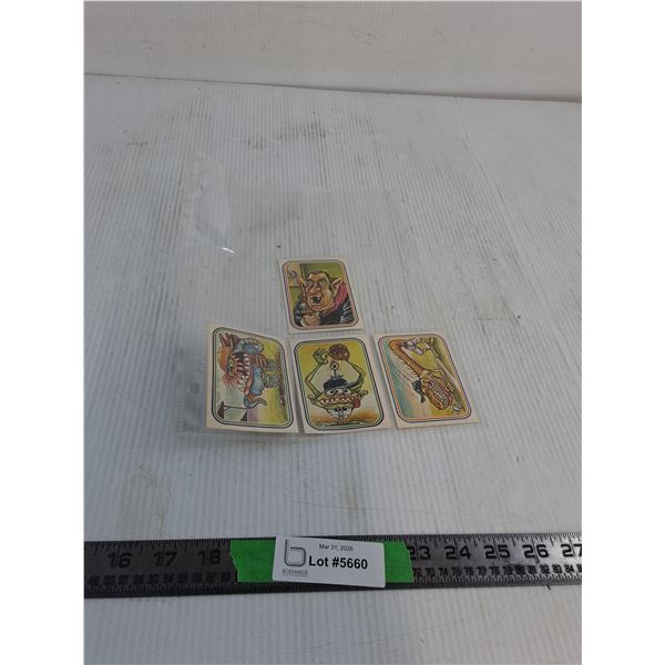 (4) Baseball Super Freaks Trading Cards ( as is, cannot authenticate)