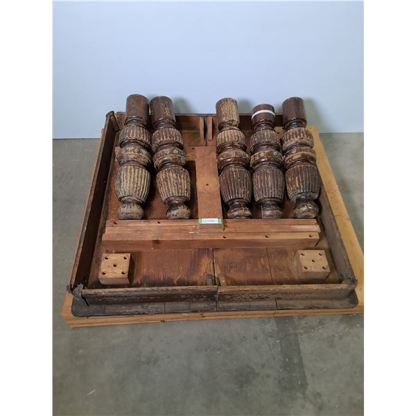 Circa 1945 Wooden Table w/5 Legs - 43" x 43" x 24", no Leaf, Needs Some Repair - Cannot Ship