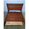 Image 4 : Pre-1940 Oak Bed Frame - 5' High Head x 55" Width x 71" Length Rails - Cannot Ship