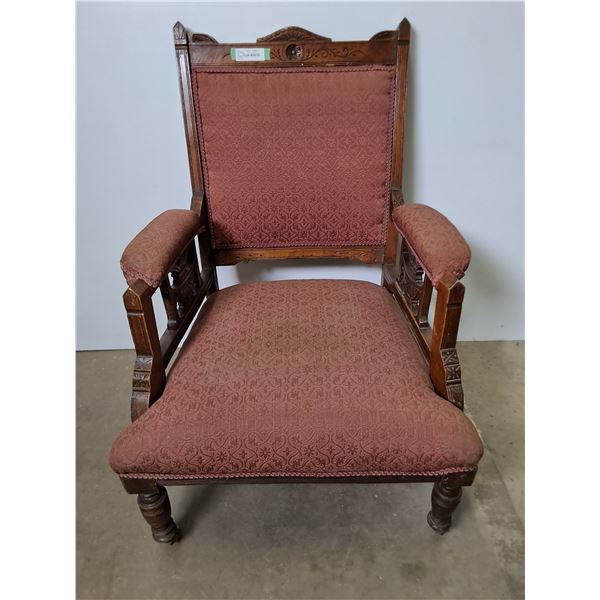 Late 1800's East Lake Throne Chair - 23" x 25" Seat, 37" High Back - Cannot Ship