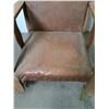 Image 4 : Circa 1915 Leatherette Arts & Crafts Rocking Chair - 28" Runners, 37" High Back - Cannot Ship