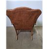 Image 5 : Circa 1915 Leatherette Arts & Crafts Rocking Chair - 28" Runners, 37" High Back - Cannot Ship