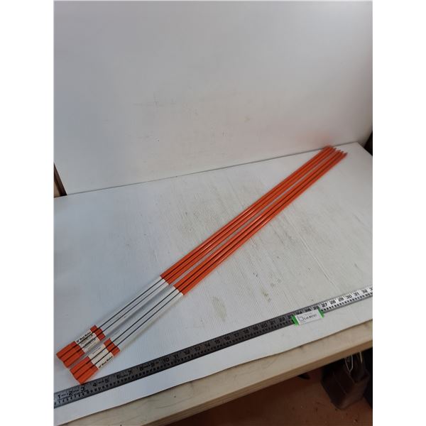 (6) Mega Marker 4' Orange Stakes - Cannot Ship