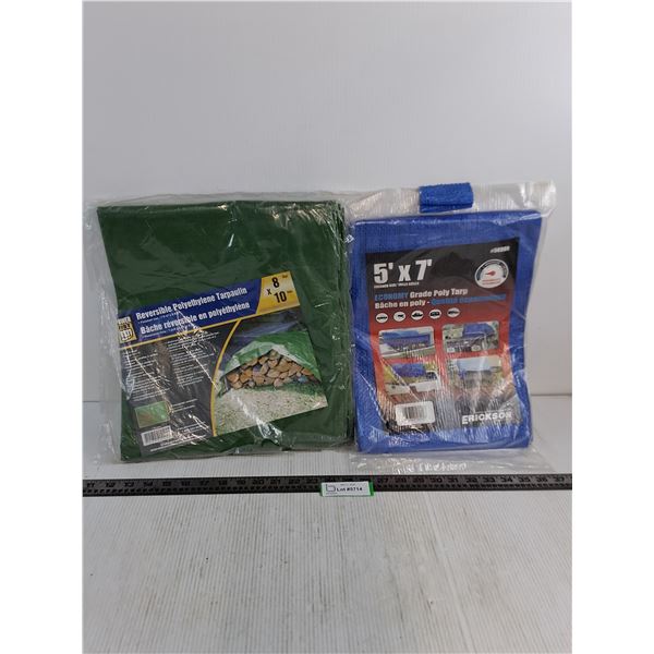 (2) NIB Tarps (8' x 10' & 5' x 7')