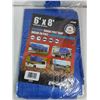 Image 2 : (1) 6x8 Economy Grade Tarp and Weather Proof Engine Cover