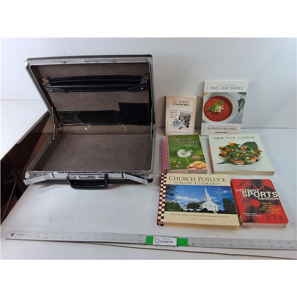Cookbooks- Sports Handbook, Dad Secrets, Misc. & Briefcase 18" x 13" x 3.5"- Pickup Preferred
