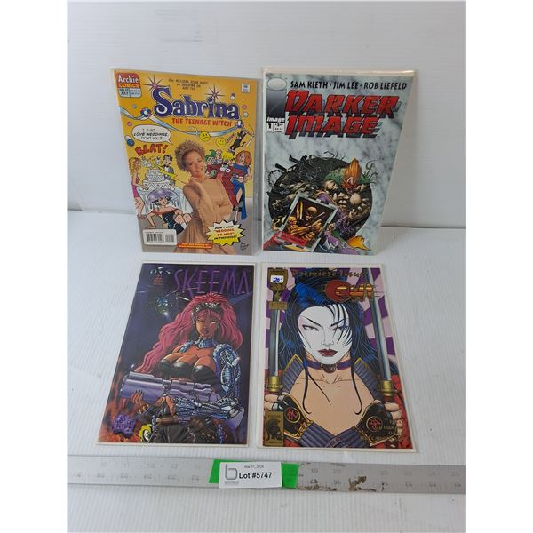 (4) Comics- Sabrina the Teenage Witch, Darker Image, Skeema, Shi