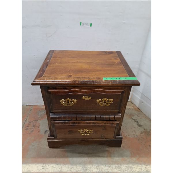 * Vintage Wooden 2-Drawer Night Stand - Cannot Ship