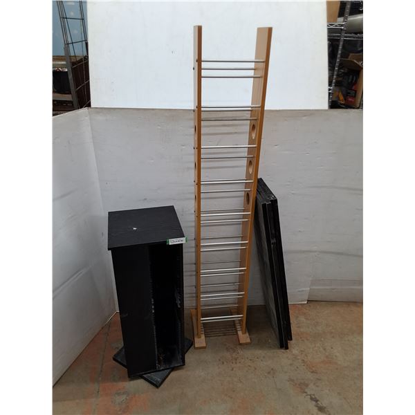 * (2) Media Storage Towers (31" & 61" Height), (4) Wooden Shelf Boards - 36" x 10" - Pickup Only