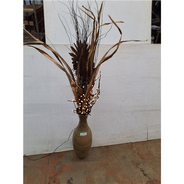 * Decorative 26" Vase w/Lighted Pussy Willows - 62" High w/Plants - Pickup Only