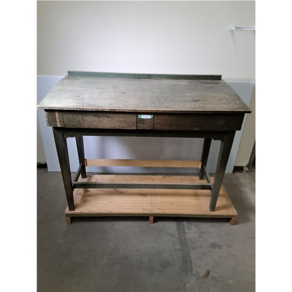 Vintage Wooden Slant Top Desk - 60x30x47" - PU Only