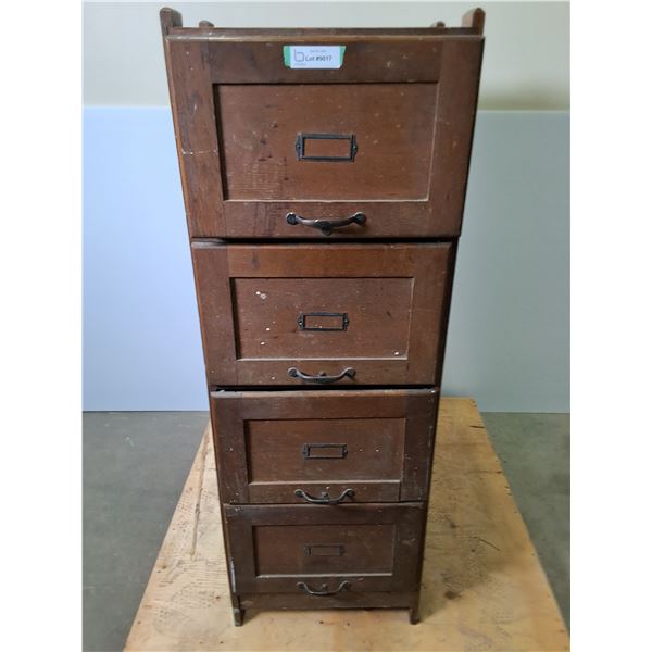 'Circa 1920's' Wooden 4-Drawer File Cabinet - 24x18x52" - PU Only