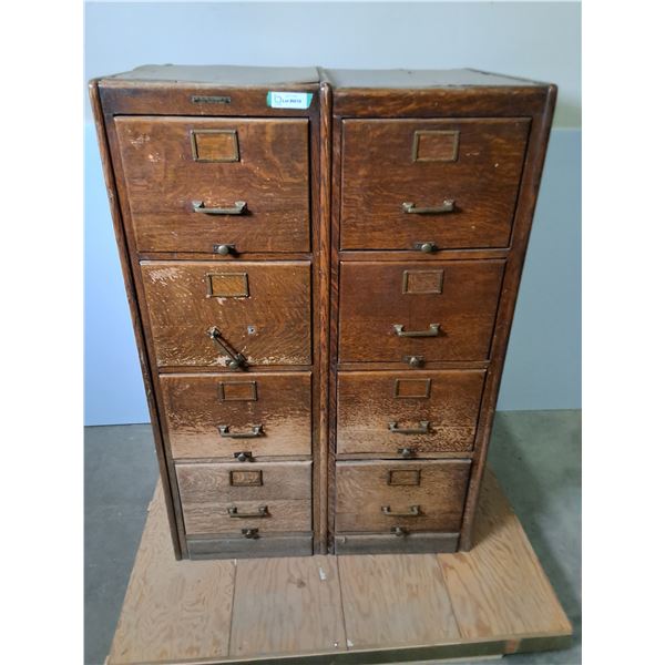 1920's/30's "Willson Stationary" 8-Drawer Oak File Cabinet - Needs Some Repair - 35x27x52" - PU Only