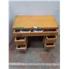 Image 2 : *Wooden Desk with Drawers and 30" x 28" Mirror - Cannot Ship