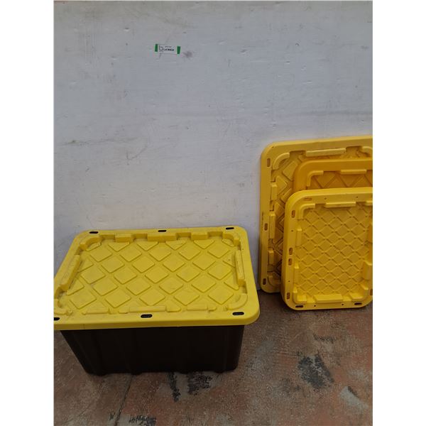 *(1) Storage Tote with Lid, 4 extra Lids. Cannot Ship
