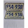 Image 3 : (6) Saskatchewan License Plates- (2) Pairs-1965,1976