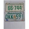 Image 4 : (6) Saskatchewan License Plates- (2) Pairs-1965,1976