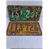 Image 3 : (6) Saskatchewan License Plates Featuring a Pair of 1963