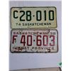 Image 4 : (6) Saskatchewan License Plates Featuring a Pair of 1963