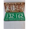 Image 2 : (6) Saskatchewan License Plates-1958,1965,1972,73,74 and 76