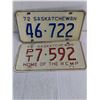Image 3 : (6) Saskatchewan License Plates-1958,1965,1972,73,74 and 76