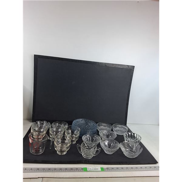 Various Glassware- Measuring Cup, Glass Dessert Bowls, Misc - PICK UP