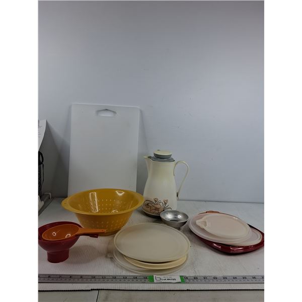 Cutting Board, Strainer, Tupperware Funnels & Lids, Misc