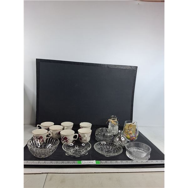 Cups, Glass Butter Dishes, Decorative Jars, Misc - PICK UP
