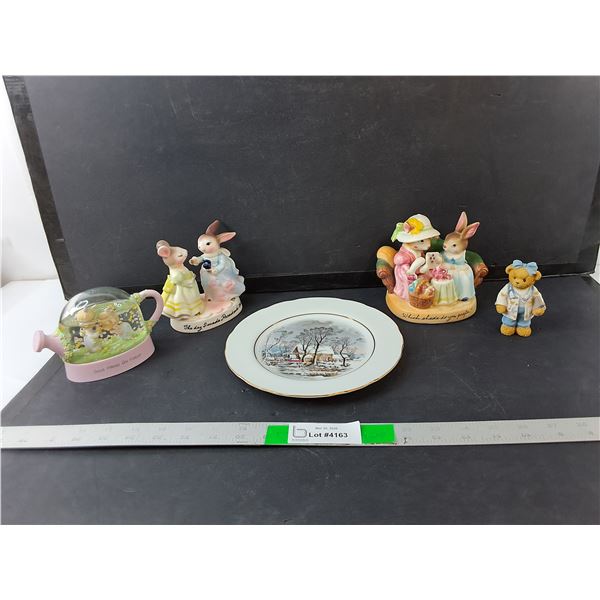 Decorative Avon Plate 8.25", Precious Moments Snowglobe & Figurines, Misc.