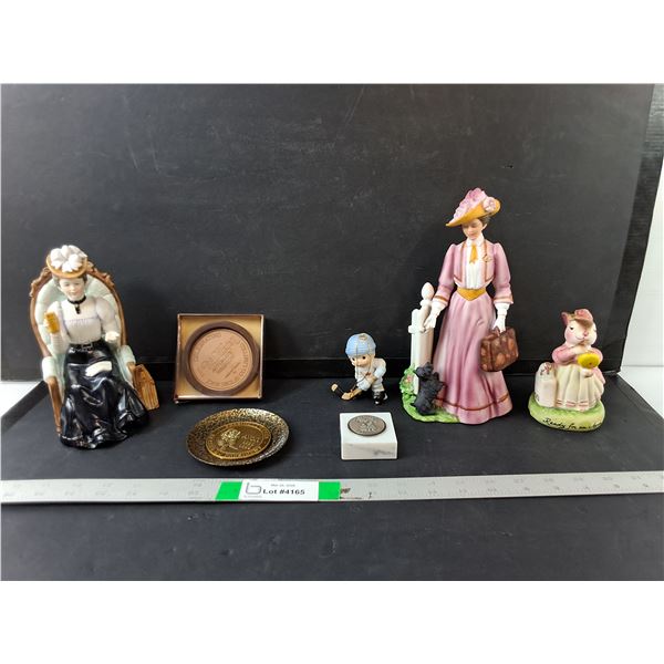 Precious Moments/Avon Figurines Up to 9.25" & Christmas Ornaments, Amish Country Souvenir Token, Mis