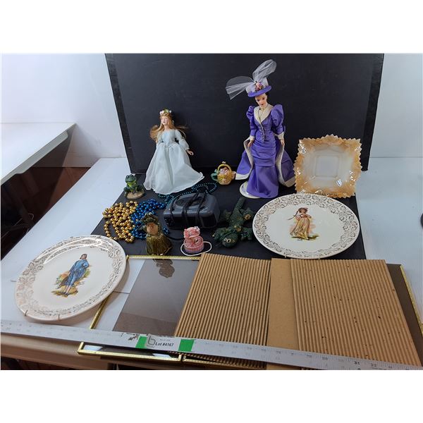 Decorative Plates Up to 9.75", Sentry Alarm Clock- Powers On, P.F.E. Albee Barbie & Stand, Misc. Pic