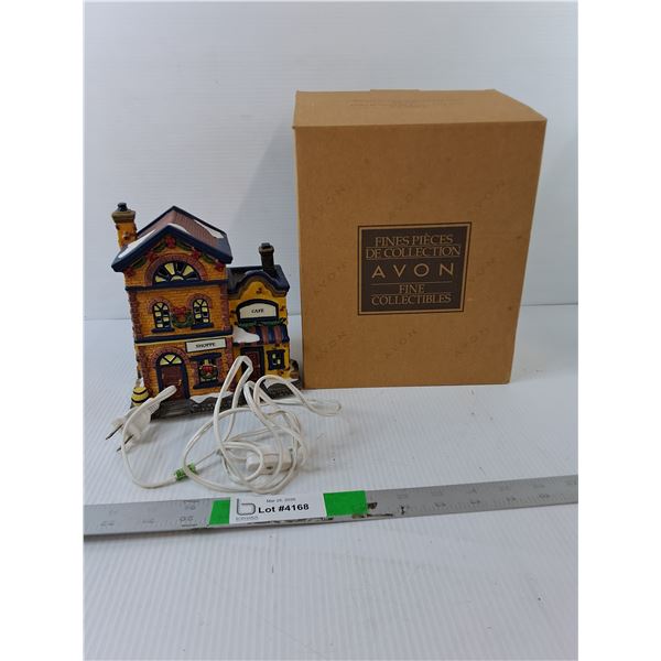Avon Christmas Village Shop 7" with Lights- Powers On