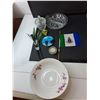 Image 3 : Ceramic Serving Tray 13.75", Glass Bowls Up to 10" Diameter, Lake Style Coaster, Misc.